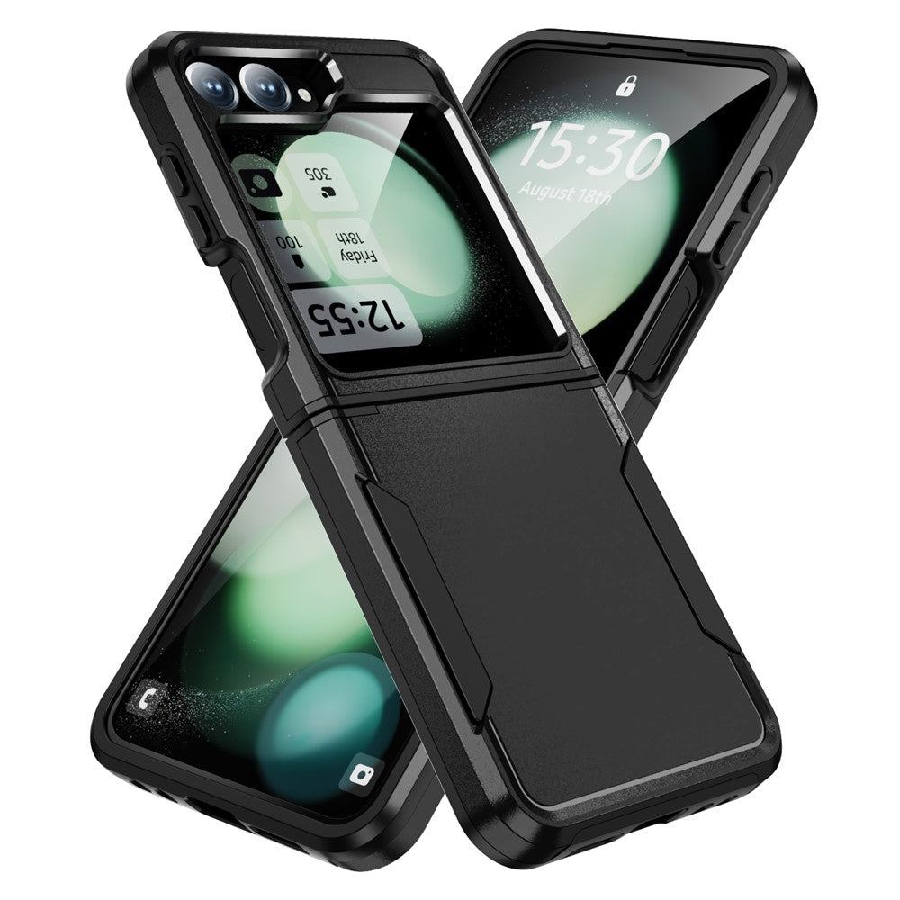 For Samsung Galaxy Z Flip7 FE 5G / Z Flip6 5G Case PC+TPU Military Grade Drop Protective Phone Cover - Black