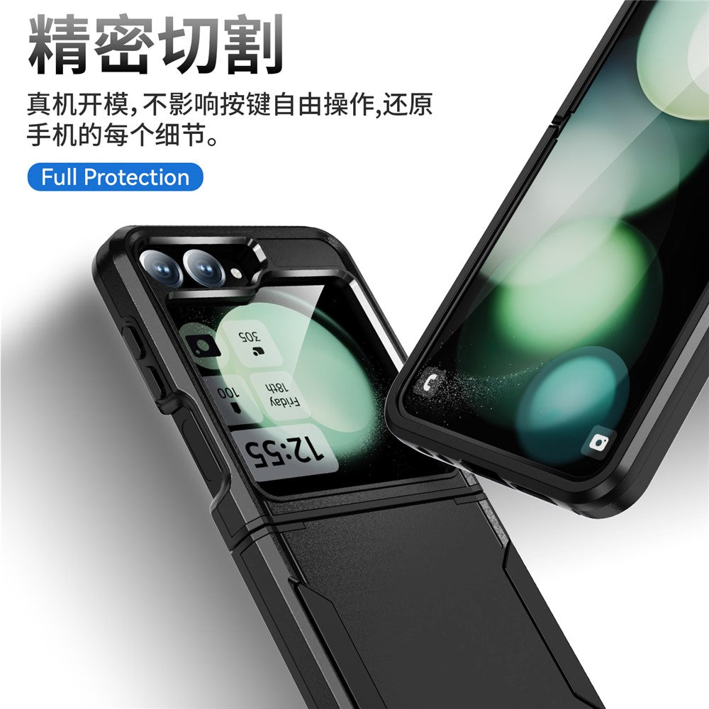 For Samsung Galaxy Z Flip7 FE 5G / Z Flip6 5G Case PC+TPU Military Grade Drop Protective Phone Cover - Black