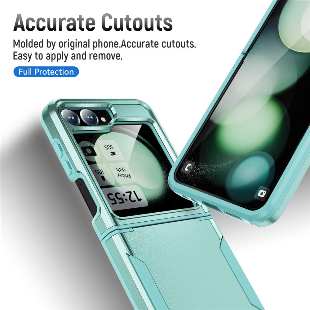For Samsung Galaxy Z Flip7 FE 5G / Z Flip6 5G Case PC+TPU Military Grade Drop Protective Phone Cover - Green