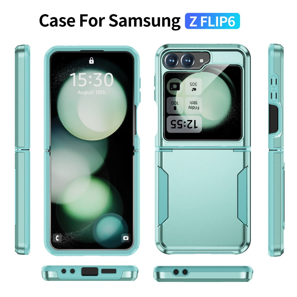 For Samsung Galaxy Z Flip7 FE 5G / Z Flip6 5G Case PC+TPU Military Grade Drop Protective Phone Cover - Green