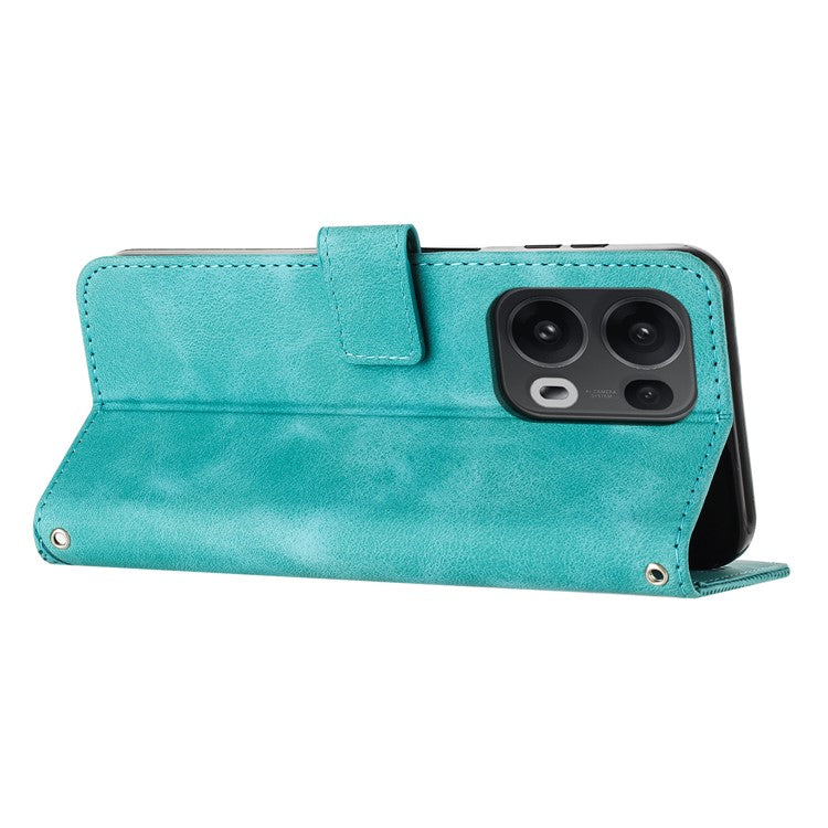 For Oppo Reno13 Pro 5G Case Handbag Imprinted Triangle Leather Phone Cover - Green