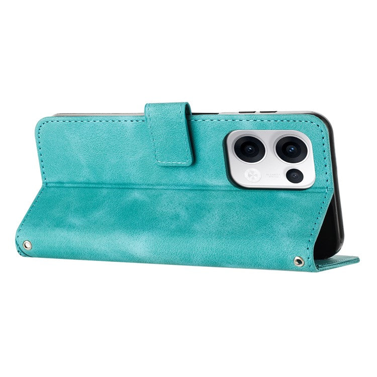 For Oppo Reno13 5G (Global) Case Handbag Imprinted Triangle Leather Phone Cover - Green