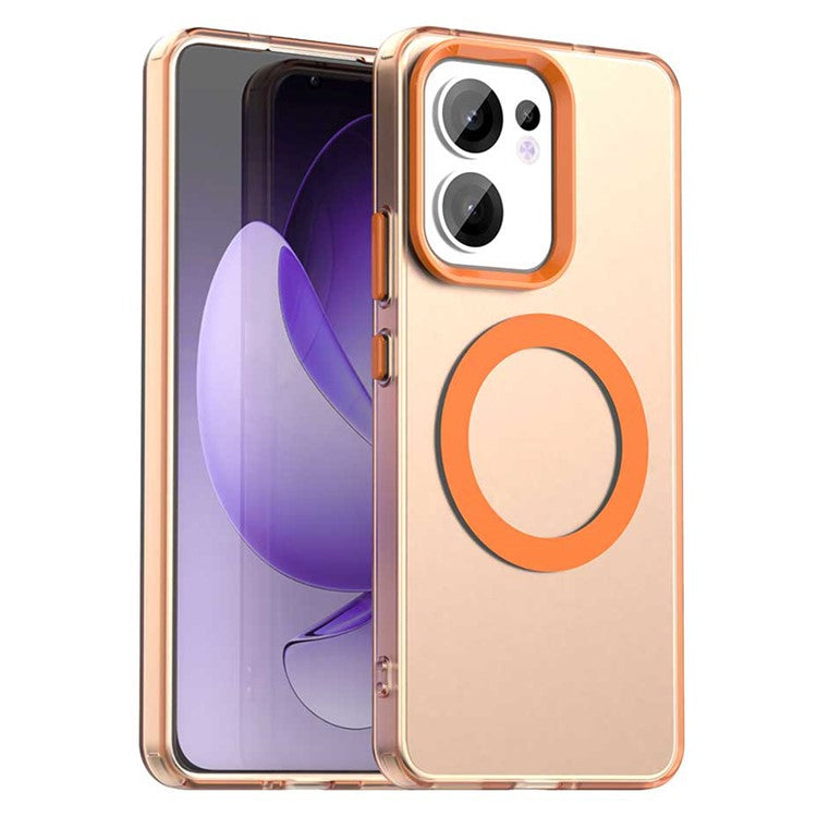 For Oppo Reno13 F 5G Case Compatible with MagSafe Anti Drop Hybrid Phone Back Cover - Orange