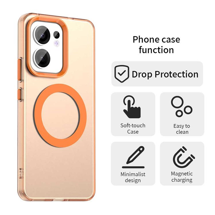 For Oppo Reno13 F 5G Case Compatible with MagSafe Anti Drop Hybrid Phone Back Cover - Orange