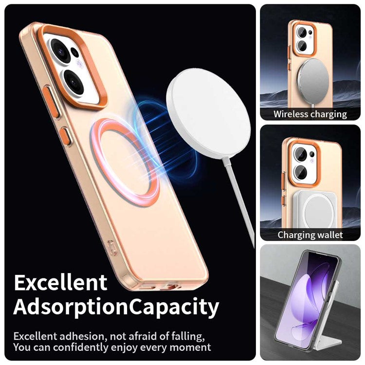 For Oppo Reno13 F 5G Case Compatible with MagSafe Anti Drop Hybrid Phone Back Cover - Orange