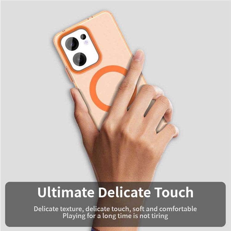 For Oppo Reno13 F 5G Case Compatible with MagSafe Anti Drop Hybrid Phone Back Cover - Orange