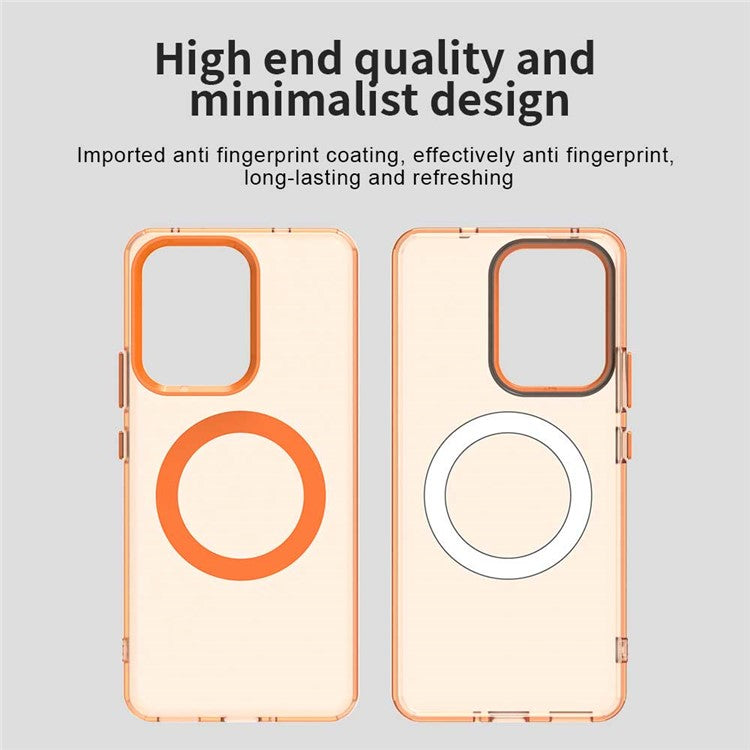For Oppo Reno13 F 5G Case Compatible with MagSafe Anti Drop Hybrid Phone Back Cover - Orange