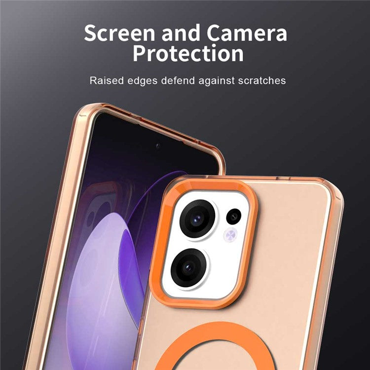 For Oppo Reno13 F 5G Case Compatible with MagSafe Anti Drop Hybrid Phone Back Cover - Orange