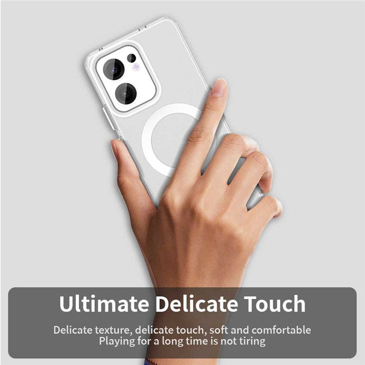 For Oppo Reno13 F 5G Case Compatible with MagSafe Anti Drop Hybrid Phone Back Cover - White