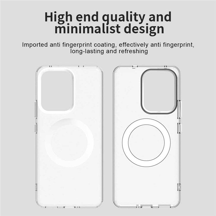 For Oppo Reno13 F 5G Case Compatible with MagSafe Anti Drop Hybrid Phone Back Cover - White