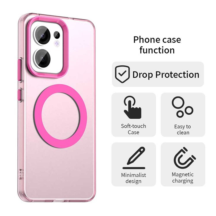 For Oppo Reno13 F 5G Case Compatible with MagSafe Anti Drop Hybrid Phone Back Cover - Red