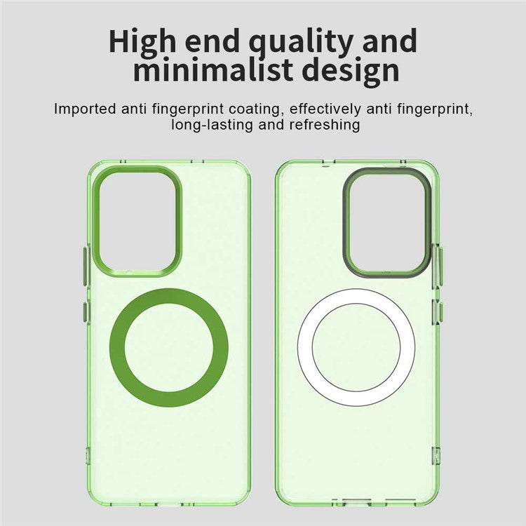 For Oppo Reno13 F 5G Case Compatible with MagSafe Anti Drop Hybrid Phone Back Cover - Green