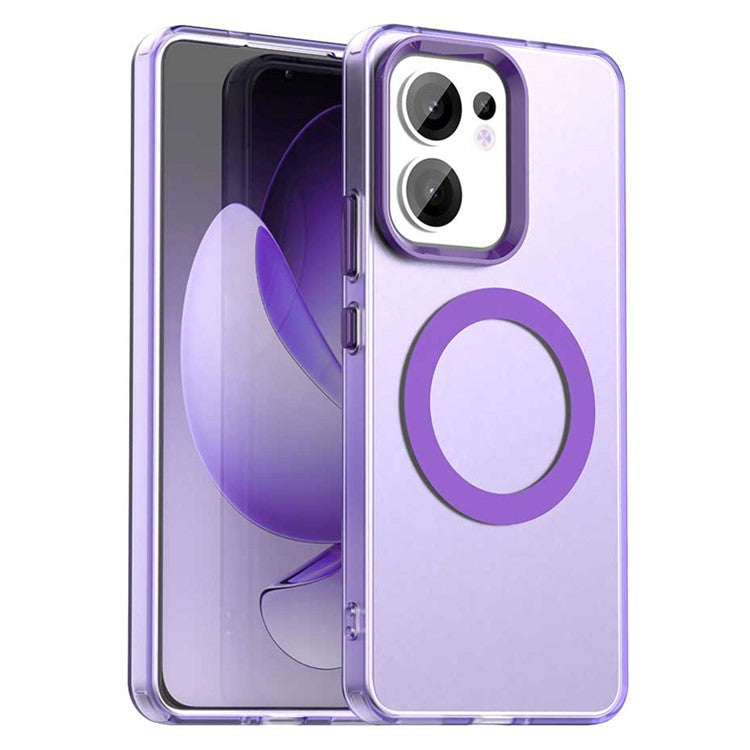 For Oppo Reno13 F 5G Case Compatible with MagSafe Anti Drop Hybrid Phone Back Cover - Purple