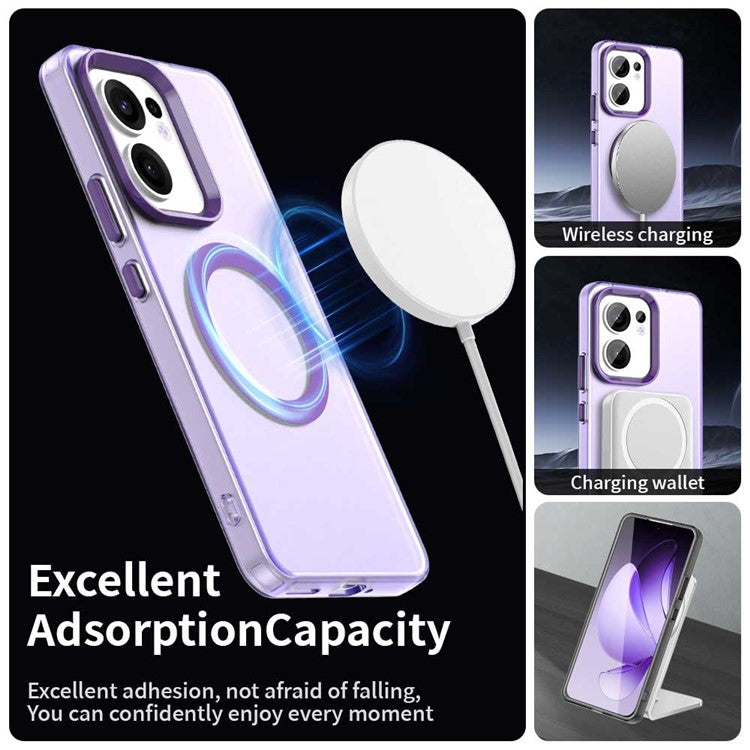 For Oppo Reno13 F 5G Case Compatible with MagSafe Anti Drop Hybrid Phone Back Cover - Purple