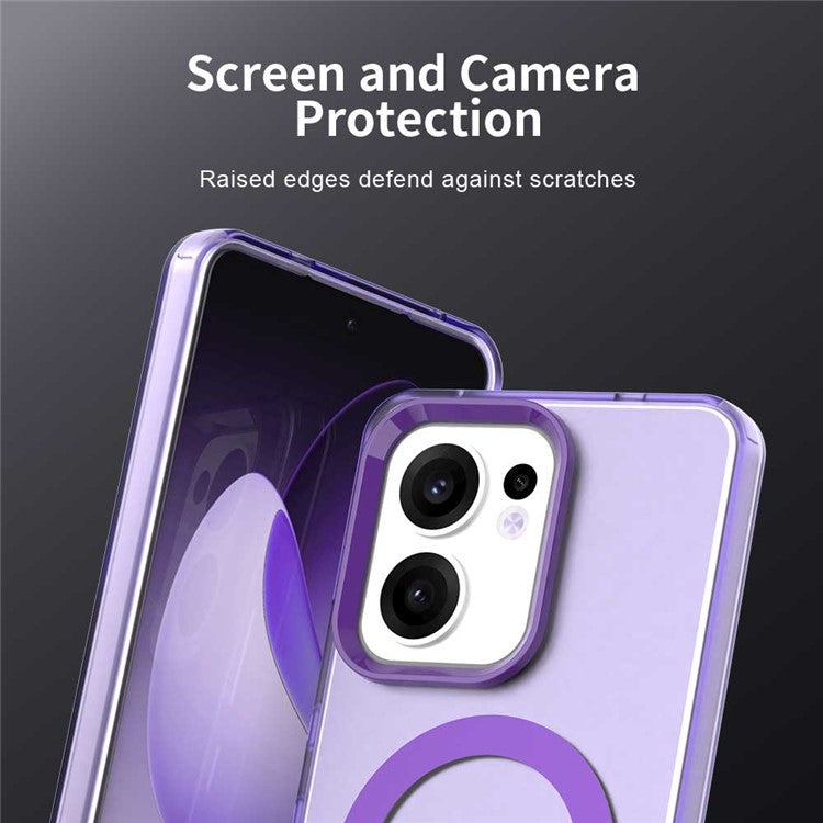 For Oppo Reno13 F 5G Case Compatible with MagSafe Anti Drop Hybrid Phone Back Cover - Purple