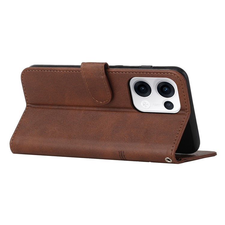 For Oppo Reno13 5G (Global) Case Wallet Leather Stand Protective Phone Cover - Brown