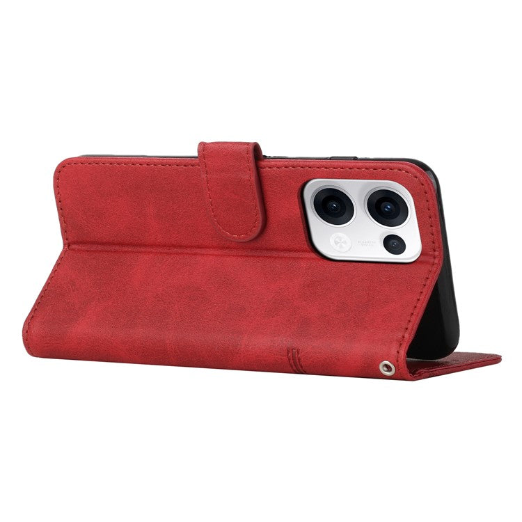 For Oppo Reno13 5G (Global) Case Wallet Leather Stand Protective Phone Cover - Red
