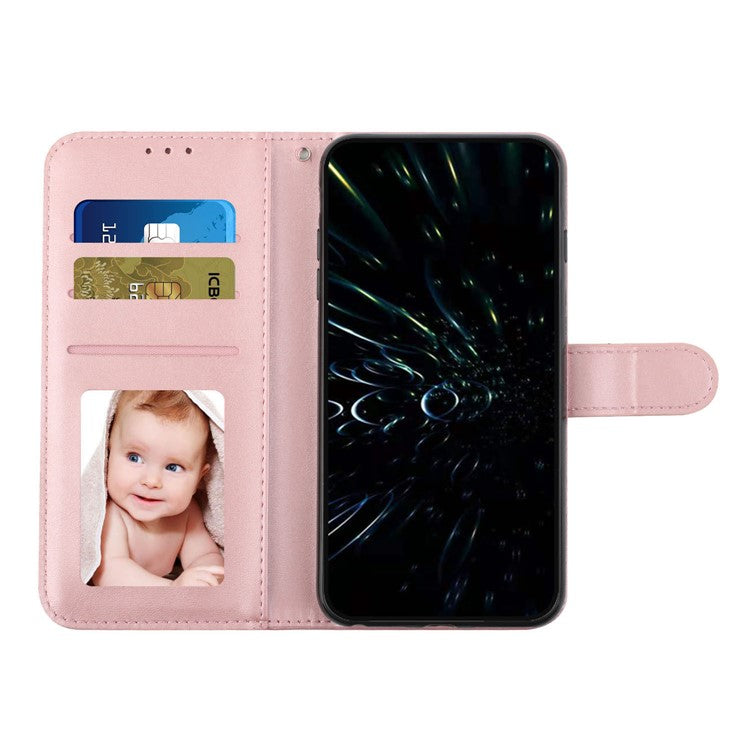 For Oppo Reno13 5G (Global) Case Wallet Leather Stand Protective Phone Cover - Rose Gold
