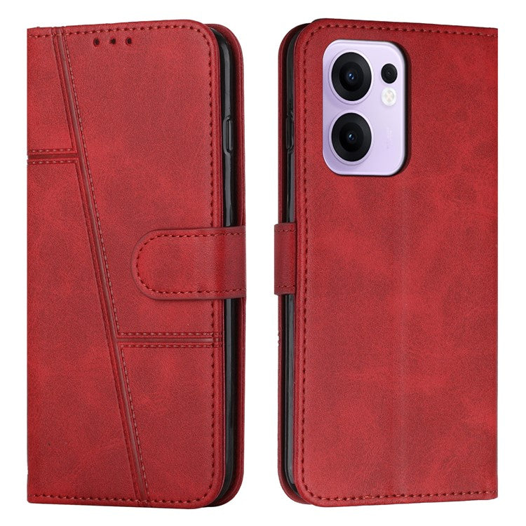 For Oppo Reno13 F 5G / Reno13 F 4G Wallet Case Leather Stand Protective Phone Cover - Red
