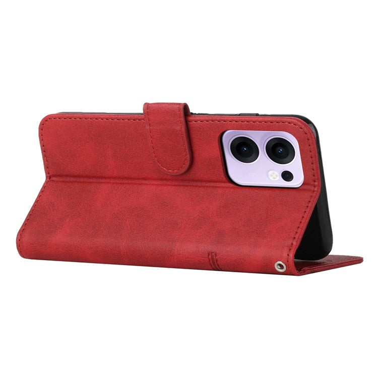 For Oppo Reno13 F 5G / Reno13 F 4G Wallet Case Leather Stand Protective Phone Cover - Red