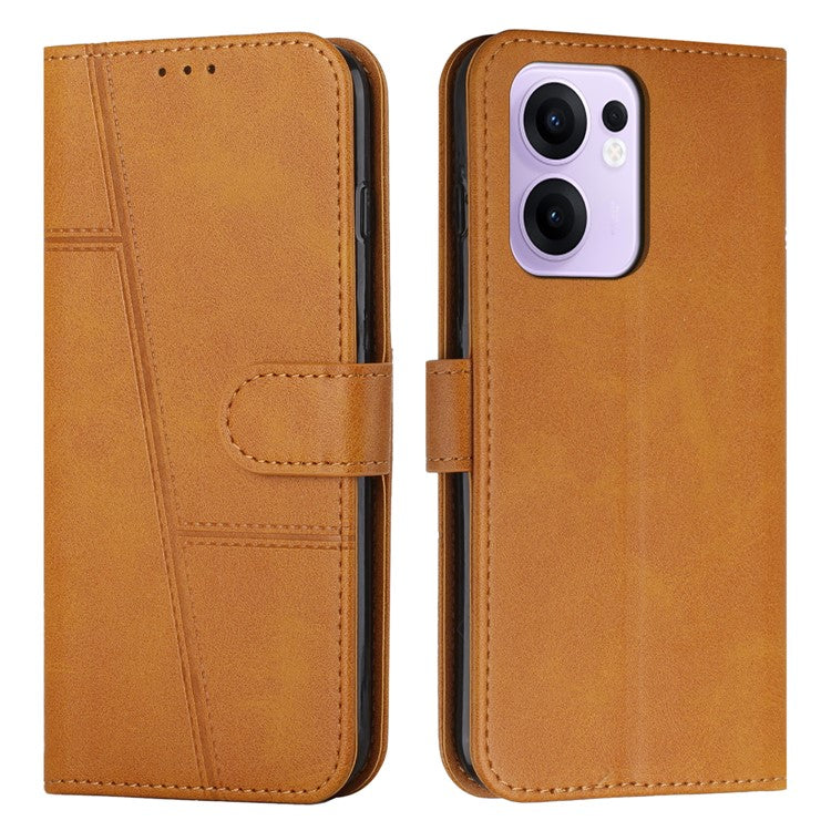 For Oppo Reno13 F 5G / Reno13 F 4G Wallet Case Leather Stand Protective Phone Cover - Yellow