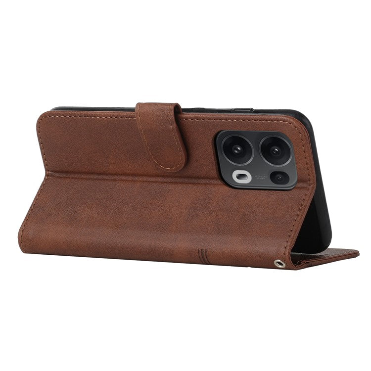 For Oppo Reno13 Pro 5G Case Leather Stand Protective Phone Cover - Brown