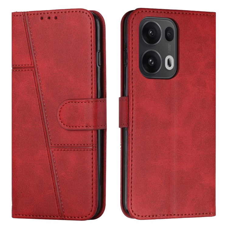 For Oppo Reno13 Pro 5G Case Leather Stand Protective Phone Cover - Red