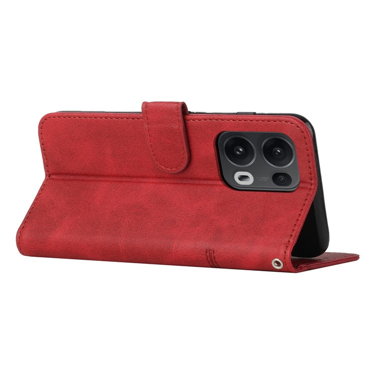 For Oppo Reno13 Pro 5G Case Leather Stand Protective Phone Cover - Red