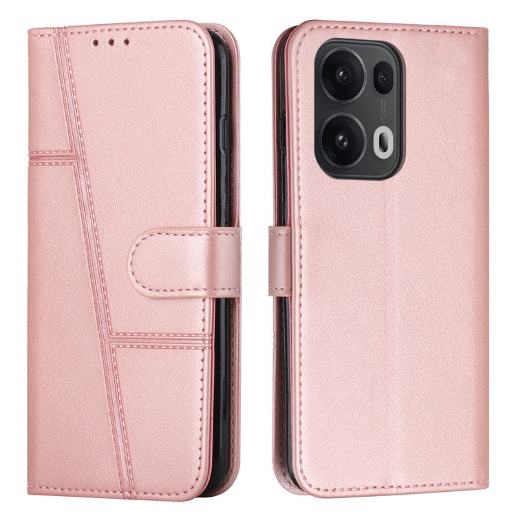 For Oppo Reno13 Pro 5G Case Leather Stand Protective Phone Cover - Rose Gold