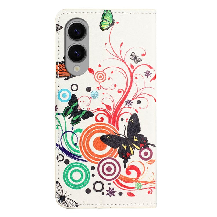 For Samsung Galaxy S25 Edge Case Pattern Print PU Leather Wallet Phone Cover - White Butterfly