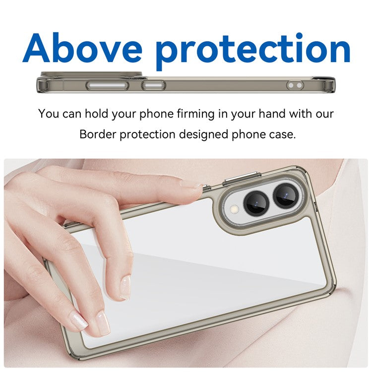 For Samsung Galaxy S25 Edge / S25 Slim Case TPU + Acrylic Protective Clear Phone Cover - Transparent Grey