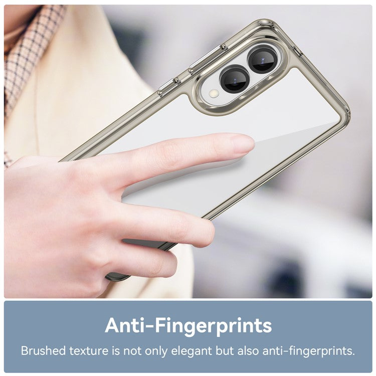 For Samsung Galaxy S25 Edge / S25 Slim Case TPU + Acrylic Protective Clear Phone Cover - Transparent Grey