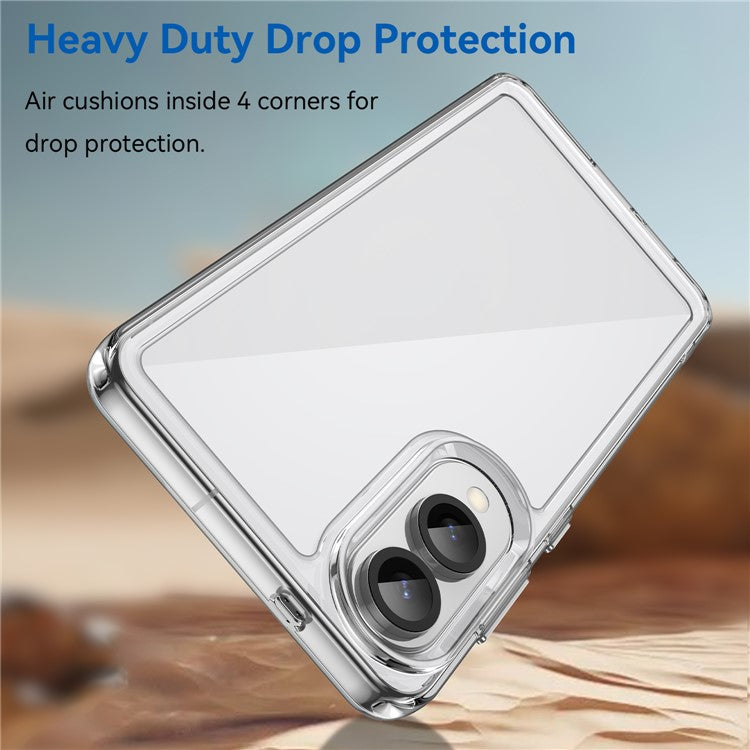 For Samsung Galaxy S25 Edge / S25 Slim Case TPU + Acrylic Protective Clear Phone Cover - Transparent