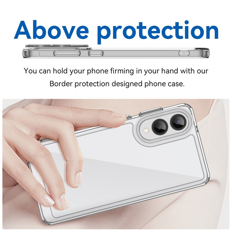 For Samsung Galaxy S25 Edge / S25 Slim Case TPU + Acrylic Protective Clear Phone Cover - Transparent