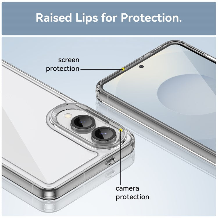 For Samsung Galaxy S25 Edge / S25 Slim Case TPU + Acrylic Protective Clear Phone Cover - Transparent