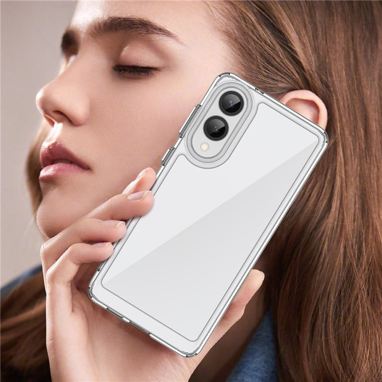 For Samsung Galaxy S25 Edge / S25 Slim Case TPU + Acrylic Protective Clear Phone Cover - Transparent