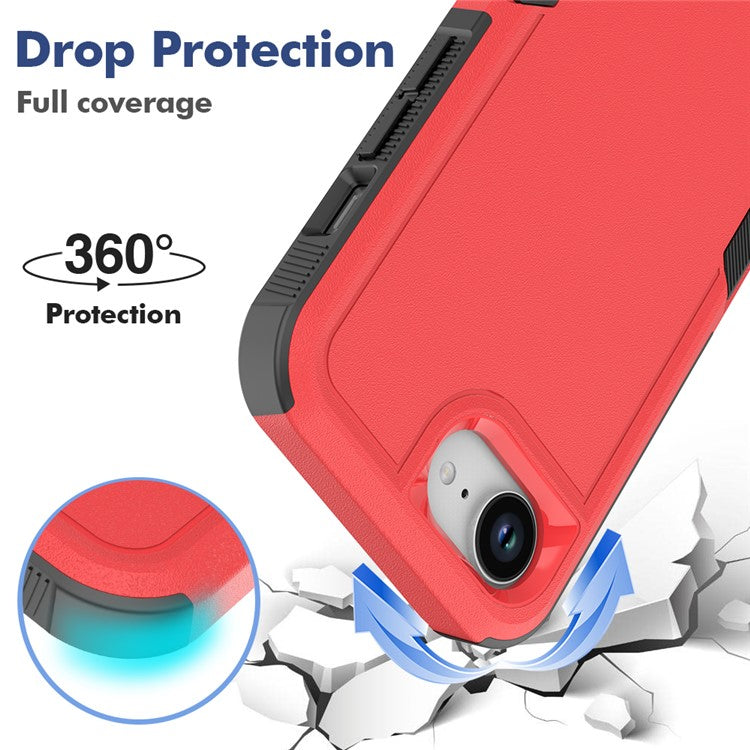 For iPhone 16e Case 2 in 1 PC + TPU Shockproof Phone Cover - Red