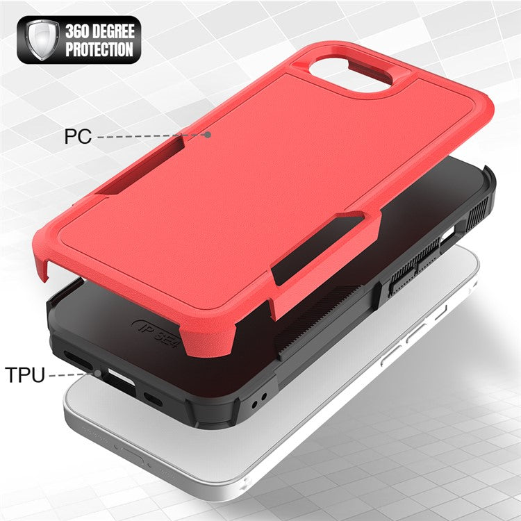 For iPhone 16e Case 2 in 1 PC + TPU Shockproof Phone Cover - Red