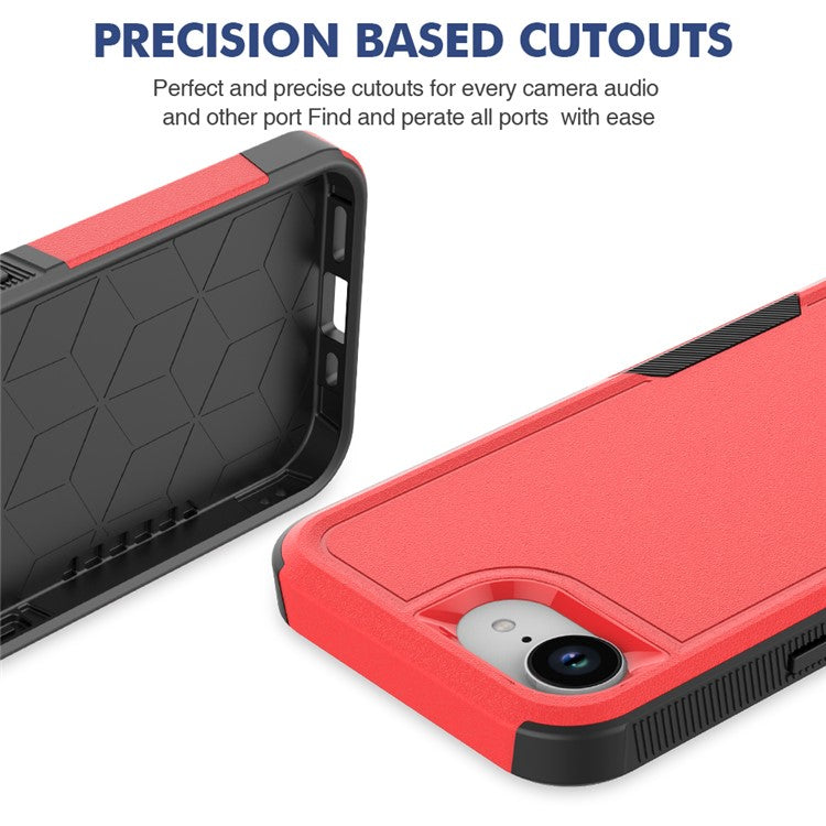 For iPhone 16e Case 2 in 1 PC + TPU Shockproof Phone Cover - Red
