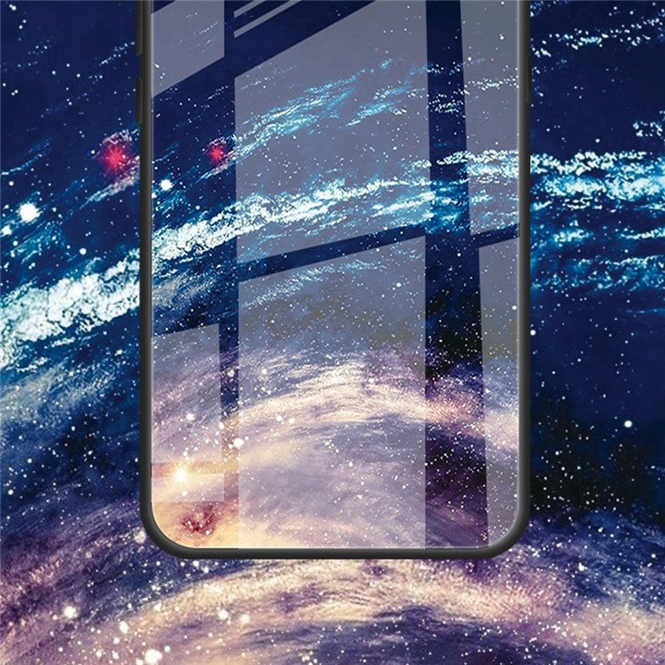 For Honor X40 5G Anti-scratch PC+TPU+Tempered Glass Shockproof Phone Cover Pattern Printing Anti-fading Phone Case - Moon