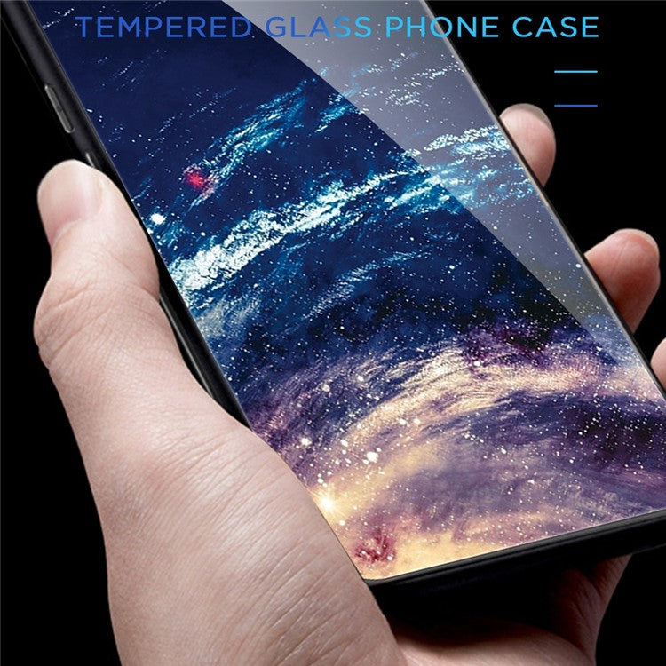 For Honor X40 5G Anti-scratch PC+TPU+Tempered Glass Shockproof Phone Cover Pattern Printing Anti-fading Phone Case - Leaves