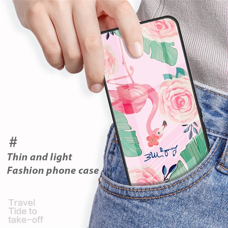 For Honor X40 5G Anti-scratch PC+TPU+Tempered Glass Shockproof Phone Cover Pattern Printing Anti-fading Phone Case - Leaves