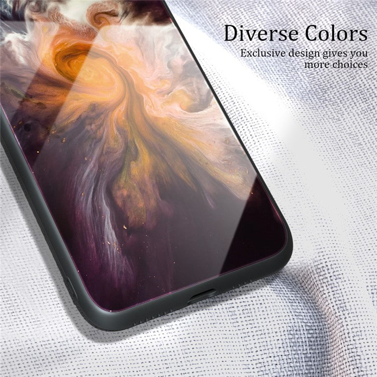 For Honor X40 5G Tempered Glass+TPU Shockproof Phone Cover Marble Pattern Printing Phone Case - DL02