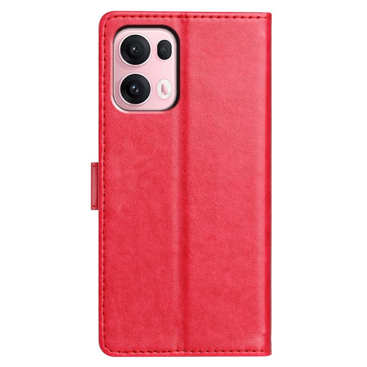 For Oppo Reno13 Pro 5G Leather Case Wallet Stand Phone Cover with Handy Strap - Rose
