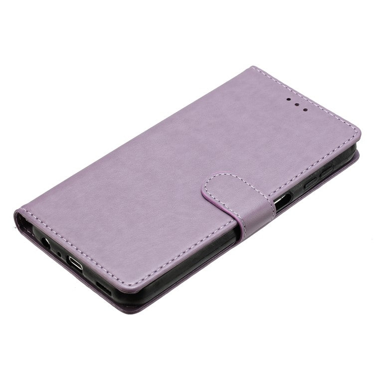 For Oppo Reno13 Pro 5G Leather Case Wallet Stand Phone Cover with Handy Strap - Purple