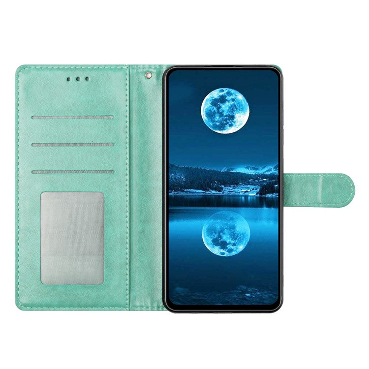 For Oppo Reno13 Pro 5G Leather Case Wallet Stand Phone Cover with Handy Strap - Green