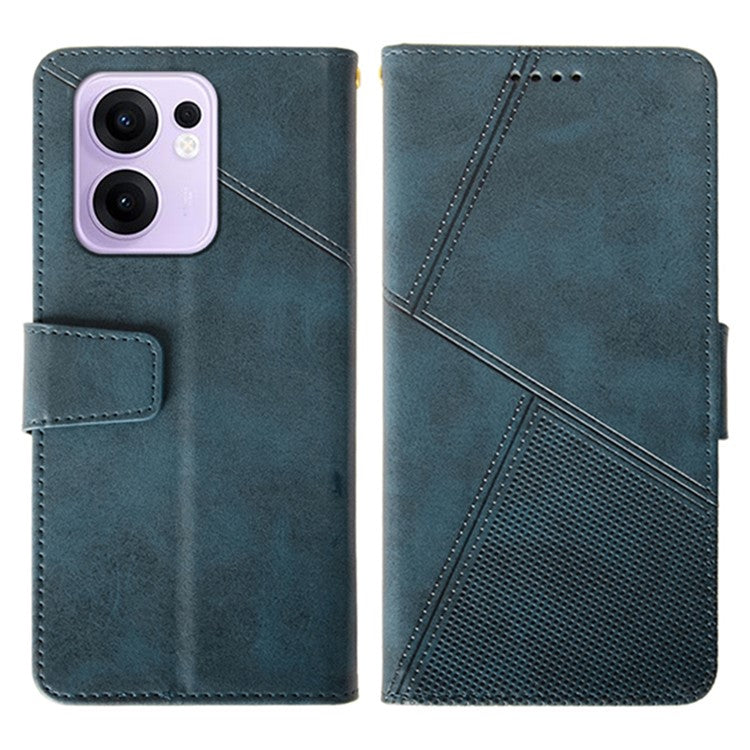 IDEWEI For Oppo Reno13 F 5G Case Leather Wallet Phone Cover Stand Calf Texture - Blue