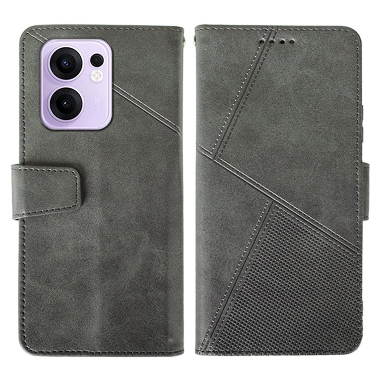 IDEWEI For Oppo Reno13 F 5G Case Leather Wallet Phone Cover Stand Calf Texture - Grey