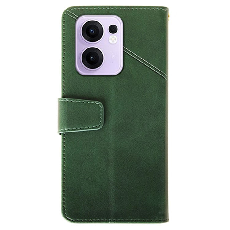 IDEWEI For Oppo Reno13 F 5G Case Leather Wallet Phone Cover Stand Calf Texture - Green