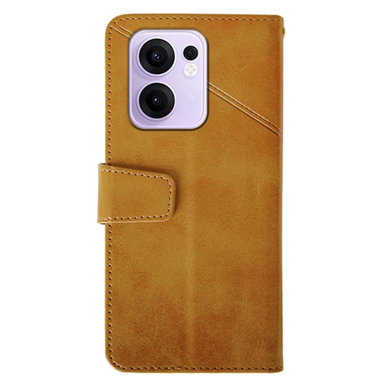 IDEWEI For Oppo Reno13 F 5G Case Leather Wallet Phone Cover Stand Calf Texture - Brown